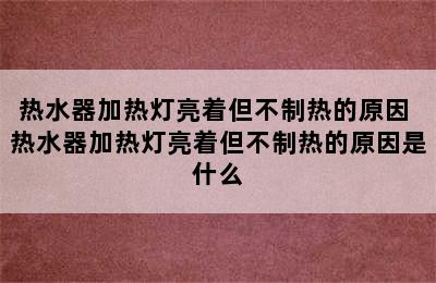 热水器加热灯亮着但不制热的原因 热水器加热灯亮着但不制热的原因是什么